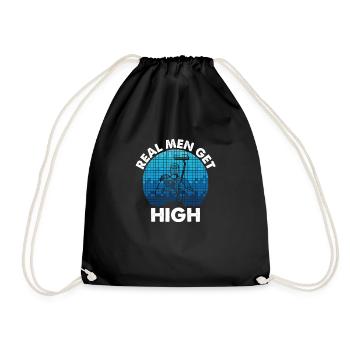 Real Men Get High, window cleaner - Drawstring Bag - black - Front