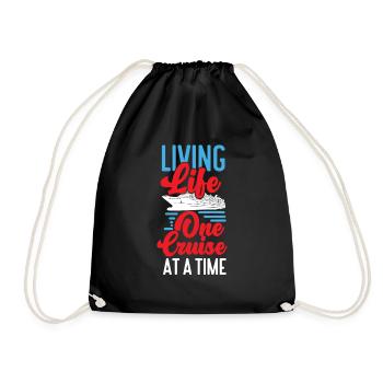 Cruise Ship Vacation Living Life - Drawstring Bag - black - Front
