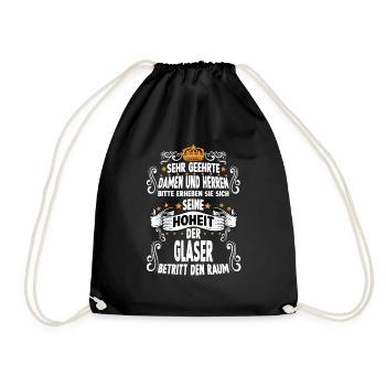 Glaser Glasergeselle Handwerk Lustiges Glaser - Turnbeutel - Schwarz - Vorne