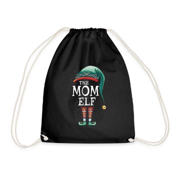 The Mom Elf Matching Group - Drawstring Bag - black - Front