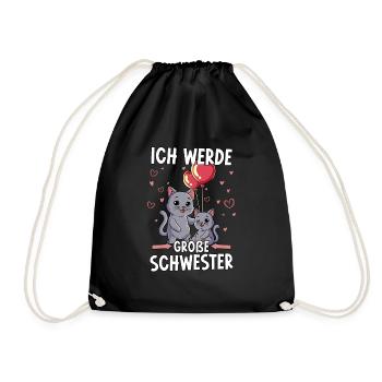 Ich Werde Große Schwester - Turnbeutel - Schwarz - Vorne