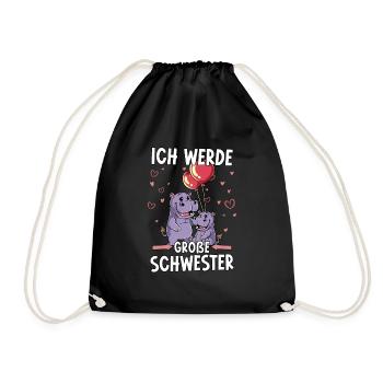 Ich Werde Große Schwester - Turnbeutel - Schwarz - Vorne