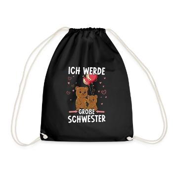 Ich Werde Große Schwester - Turnbeutel - Schwarz - Vorne