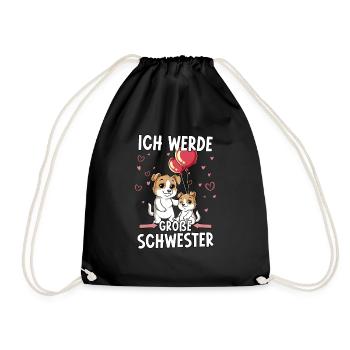 Ich Werde Große Schwester - Turnbeutel - Schwarz - Vorne