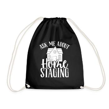 Interior Ask me about Home Staging House Stager - Turnbeutel - Schwarz - Vorne