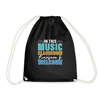 Music Teacher Music Teacher Classroom - Drawstring Bag - black - Front