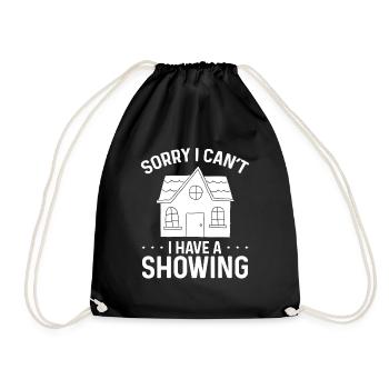 Real Estate Agent Sorry I have a Showing Broker - Drawstring Bag - black - Front