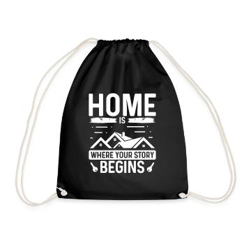 Real Estate Agent Home is where your story begins - Drawstring Bag - black - Front