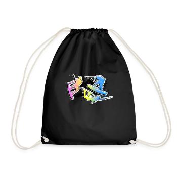 wakeboard, silhouette, sports nautiques, wakeboarder, - Sac de sport léger - noir - Devant