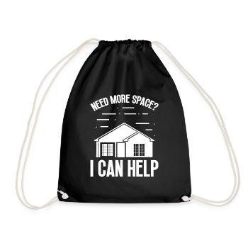 Real Estate Agent more Space I can help Broker - Drawstring Bag - black - Front