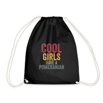 Cool girls have a pomeranian - Turnbeutel - Schwarz - Vorne