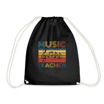 Music Teacher Music Teacher Sheet Music - Drawstring Bag - black - Front
