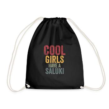 Cool girls have a saluki - Turnbeutel - Schwarz - Vorne