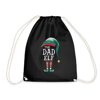 The Dad Elf Matching Group christmas - Drawstring Bag - black - Front