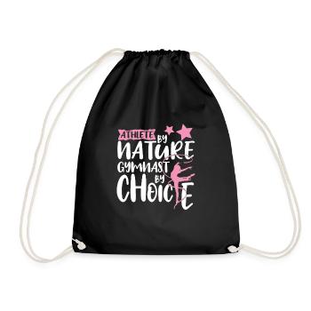 Athlete By Nature Gymnast By Choice Proud Acrobat - Drawstring Bag - black - Front