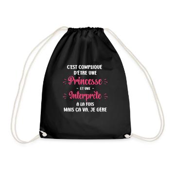 Compliqué princesse et interprète - Sac de sport léger - noir - Devant
