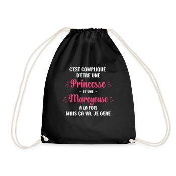Compliqué princesse et Mareyeuse - Sac de sport léger - noir - Devant