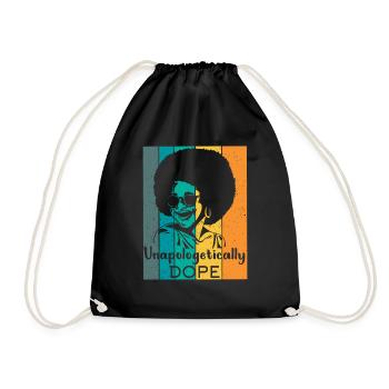 Unapologetisch Schwarzer Afro Afroamerikanischer - Turnbeutel - Schwarz - Vorne