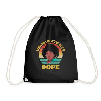 Unapologetisch Schwarzer Afro Afroamerikanischer - Turnbeutel - Schwarz - Vorne