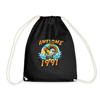 Génial depuis 1991. Angel, Angler Anniversaire - Sac de sport léger - noir - Devant