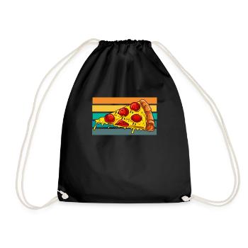 Pizza - Turnbeutel - Schwarz - Vorne