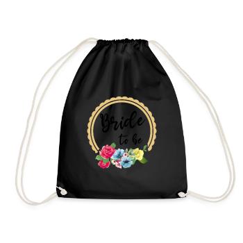 Bride To Be Wedding Bride JGA - Drawstring Bag - black - Front