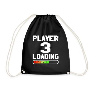 Spieler 3 Laden Neuer Gaming -Vater Baby - Turnbeutel - Schwarz - Vorne