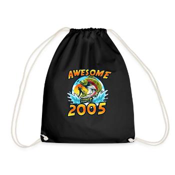 Génial depuis 2005. Angel, l’anniversaire du pêcheur - Sac de sport léger - noir - Devant