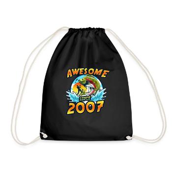 Génial depuis 2007. Angel, l’anniversaire du pêcheur - Sac de sport léger - noir - Devant