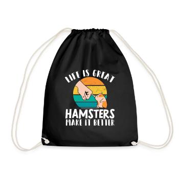 Hamster Gift Hamster Lovers - Drawstring Bag - black - Front