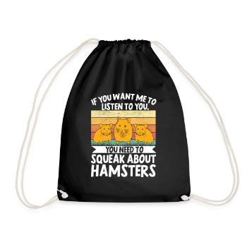 Hamster Gift Hamster Lovers - Drawstring Bag - black - Front
