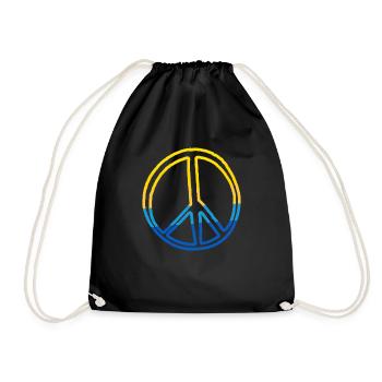 Stand with Ukraine Peace No War - Turnbeutel - Schwarz - Vorne
