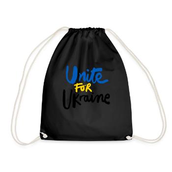Stand with Ukraine Peace No War - Turnbeutel - Schwarz - Vorne