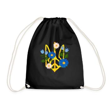 Stand with Ukraine Peace No War - Turnbeutel - Schwarz - Vorne