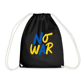 Stand with Ukraine Peace No War - Turnbeutel - Schwarz - Vorne