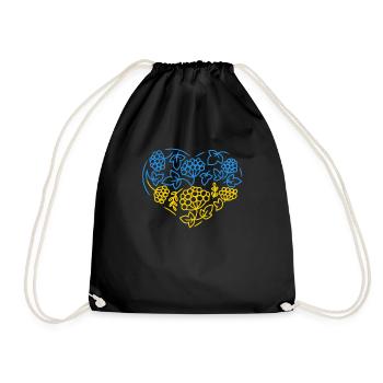 Stand with Ukraine Peace No War - Turnbeutel - Schwarz - Vorne