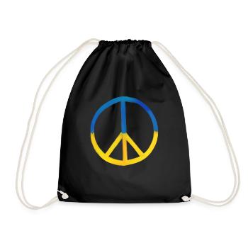 Stand with Ukraine Peace No War - Turnbeutel - Schwarz - Vorne