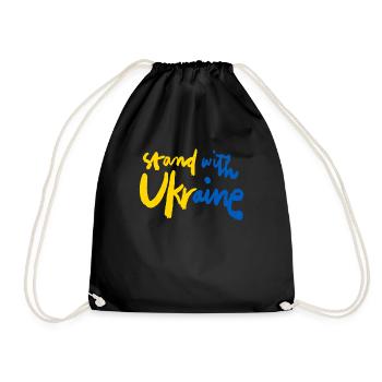 Stand with Ukraine Peace No War - Turnbeutel - Schwarz - Vorne