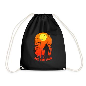 Grim Reaper See You Sense Angel of Death Hallowee - Drawstring Bag - black - Front