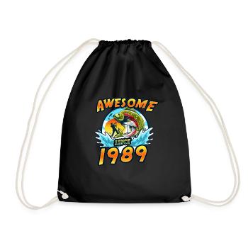 Génial depuis 1989. Angel, l’anniversaire du pêcheur - Sac de sport léger - noir - Devant