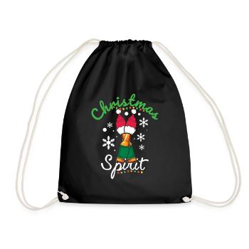 December Drink Beer Lover Spirit Santa Christmas - Turnbeutel - Schwarz - Vorne