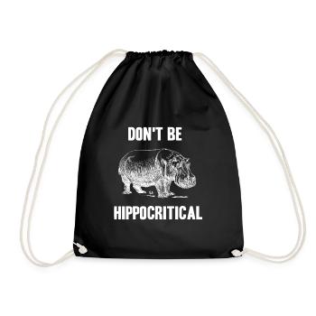 Don't Be Hippocritical Retro Cute Funny Animals - Turnbeutel - Schwarz - Vorne