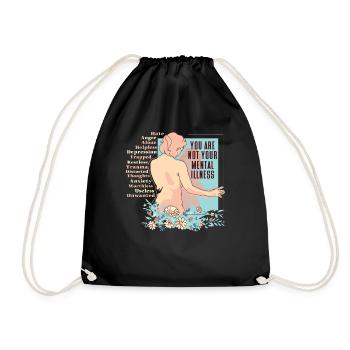 Anxiety Depression Mental Health - Drawstring Bag - black - Front