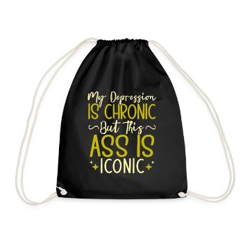 Anxiety Depression Mental Health - Drawstring Bag - black - Front