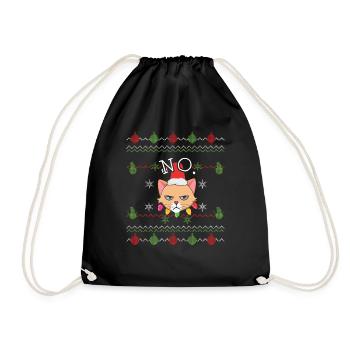 No December 2022 Cat Hates Christmas Hater - Turnbeutel - Schwarz - Vorne
