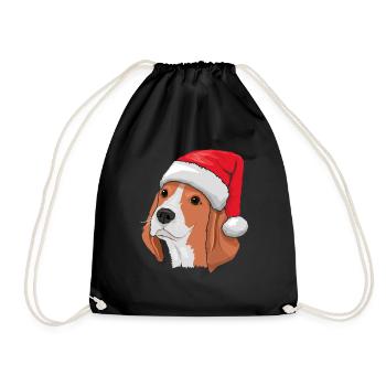 Décembre 2022 Chien Beagle Kawaii Noël mignon - Sac de sport léger - noir - Devant
