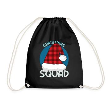 December Christmas Squad Santa Love Christmas - Turnbeutel - Schwarz - Vorne