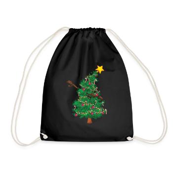 December Christmas Dab Dabbing Tree Love Christmas - Turnbeutel - Schwarz - Vorne
