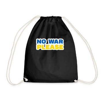 Stand with Ukraine Peace No War - Turnbeutel - Schwarz - Vorne