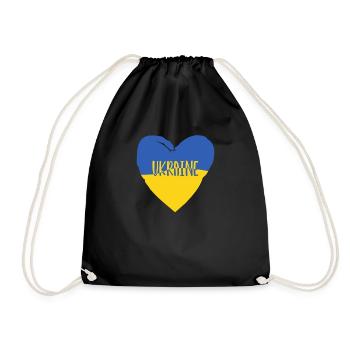 Stand with Ukraine Peace No War - Turnbeutel - Schwarz - Vorne